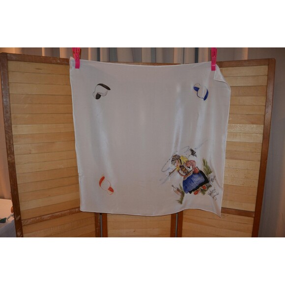 Vintage Dutch Girl 1950s Holland Hand Painted Scarf - Picture 6 of 6
